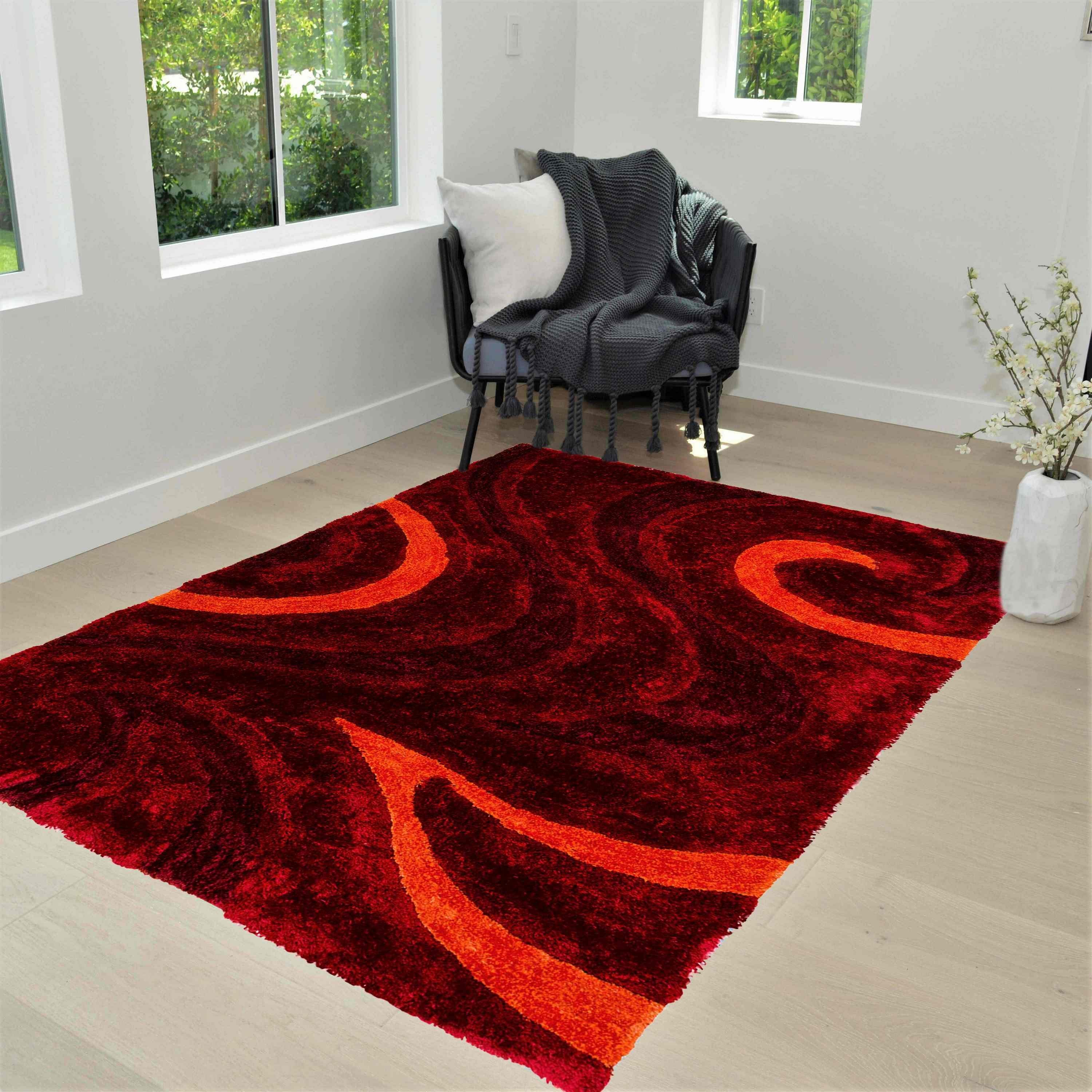 3-D Hand Carved Shaggy Rug #06
