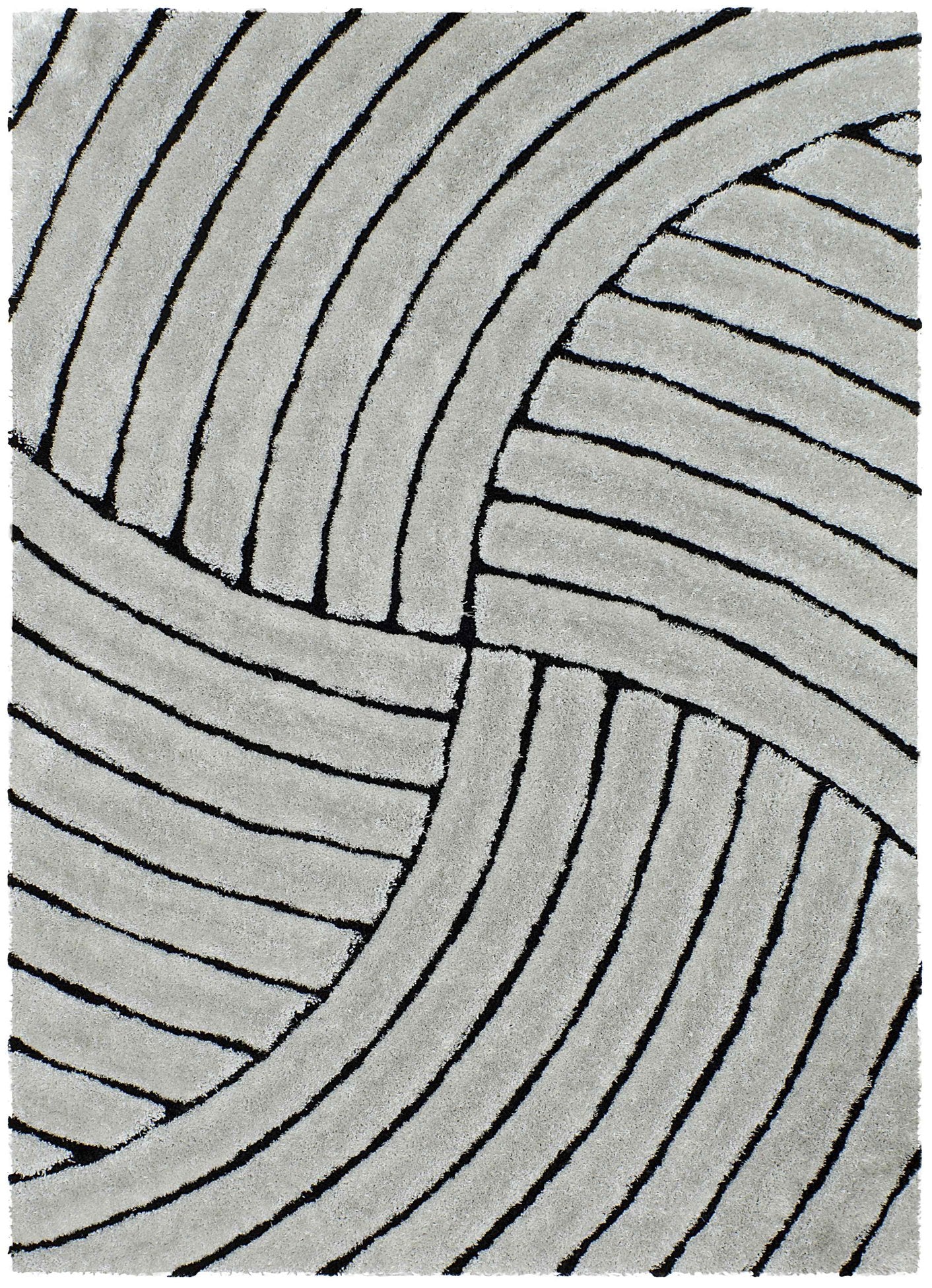 3-D Hand Carved Shaggy Rug - Soft Modern Colors
