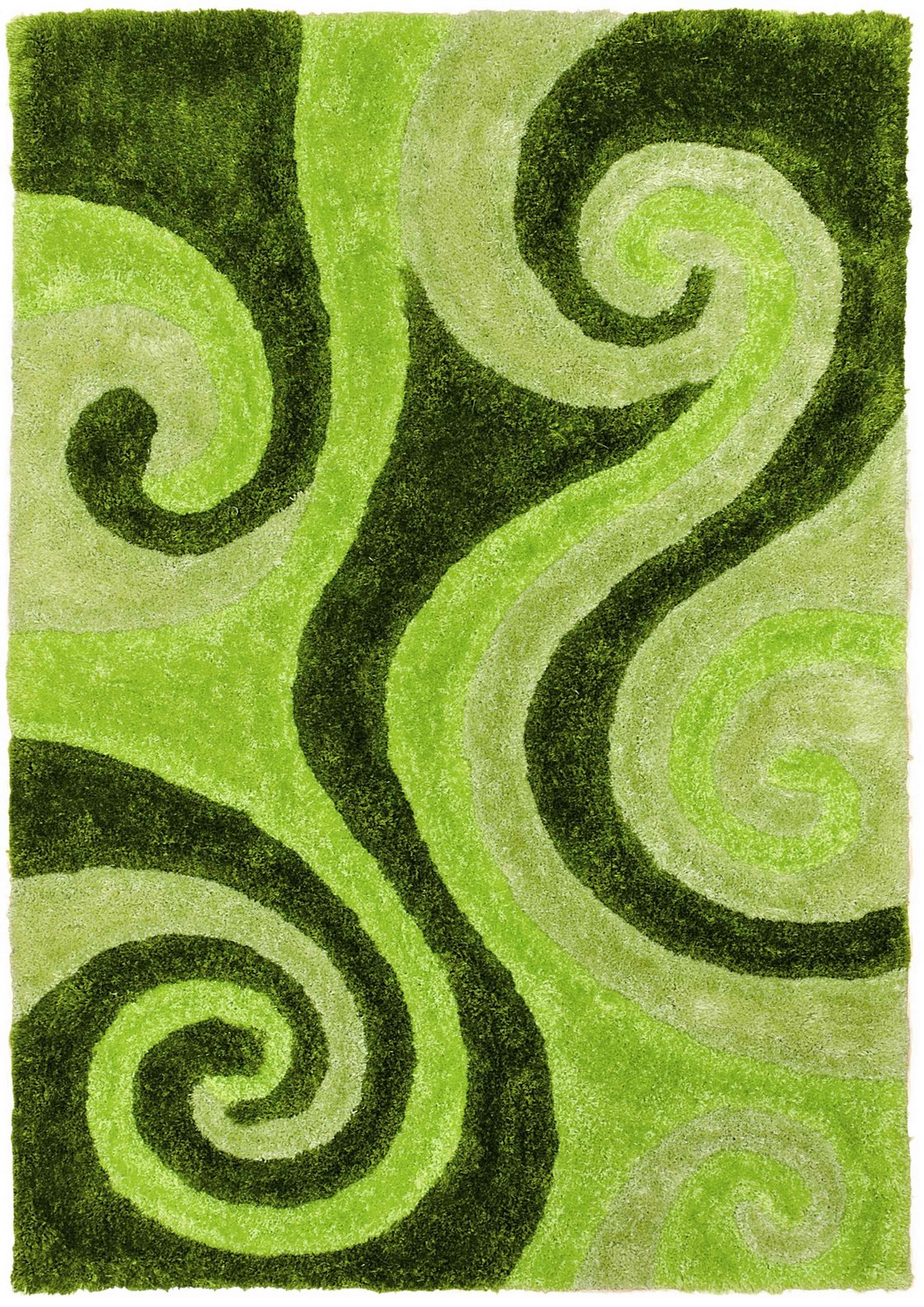 3-D Hand Carved Shaggy Rug - Soft Modern Colors