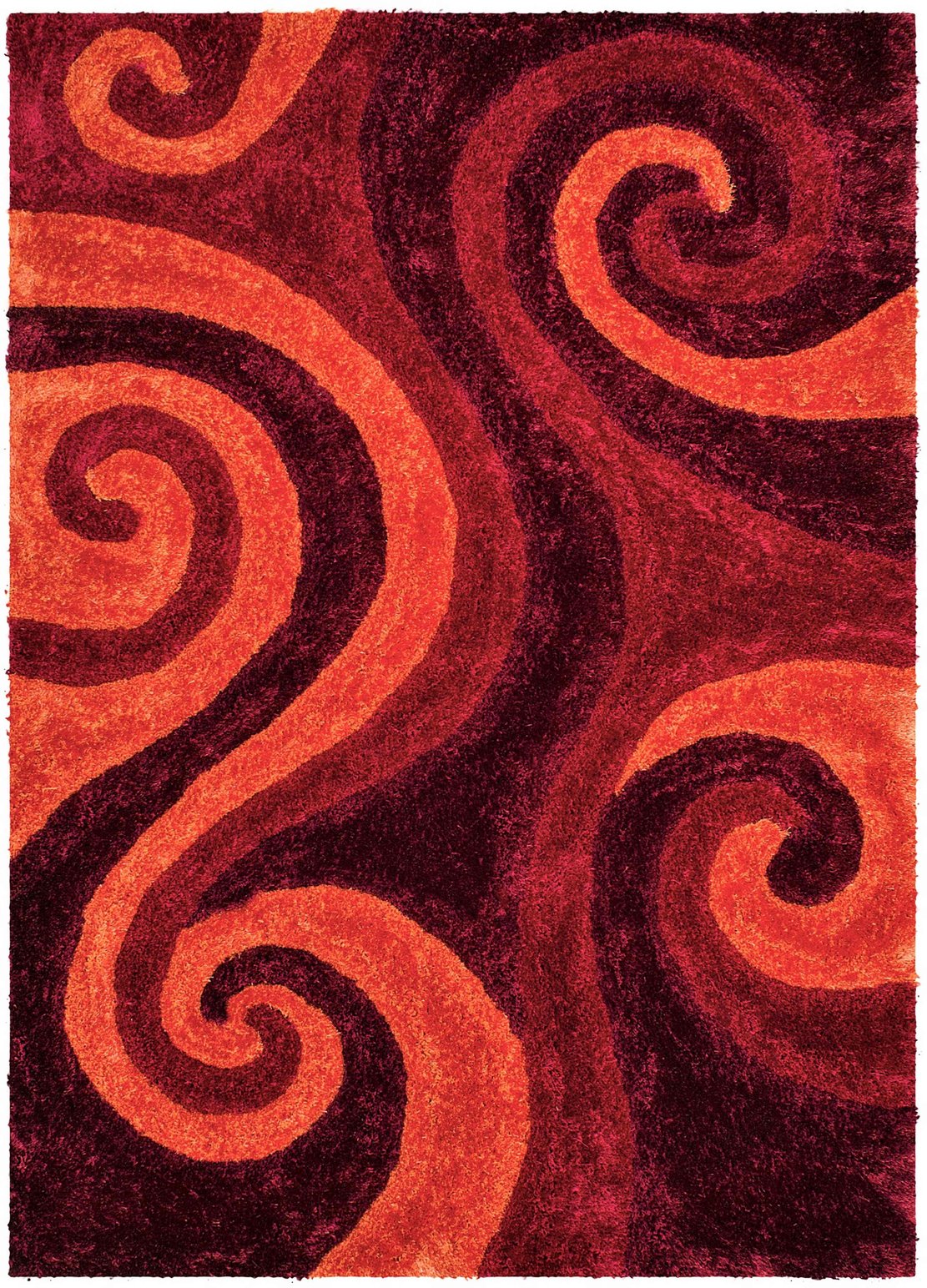 3-D Hand Carved Shaggy Rug - Soft Modern Colors