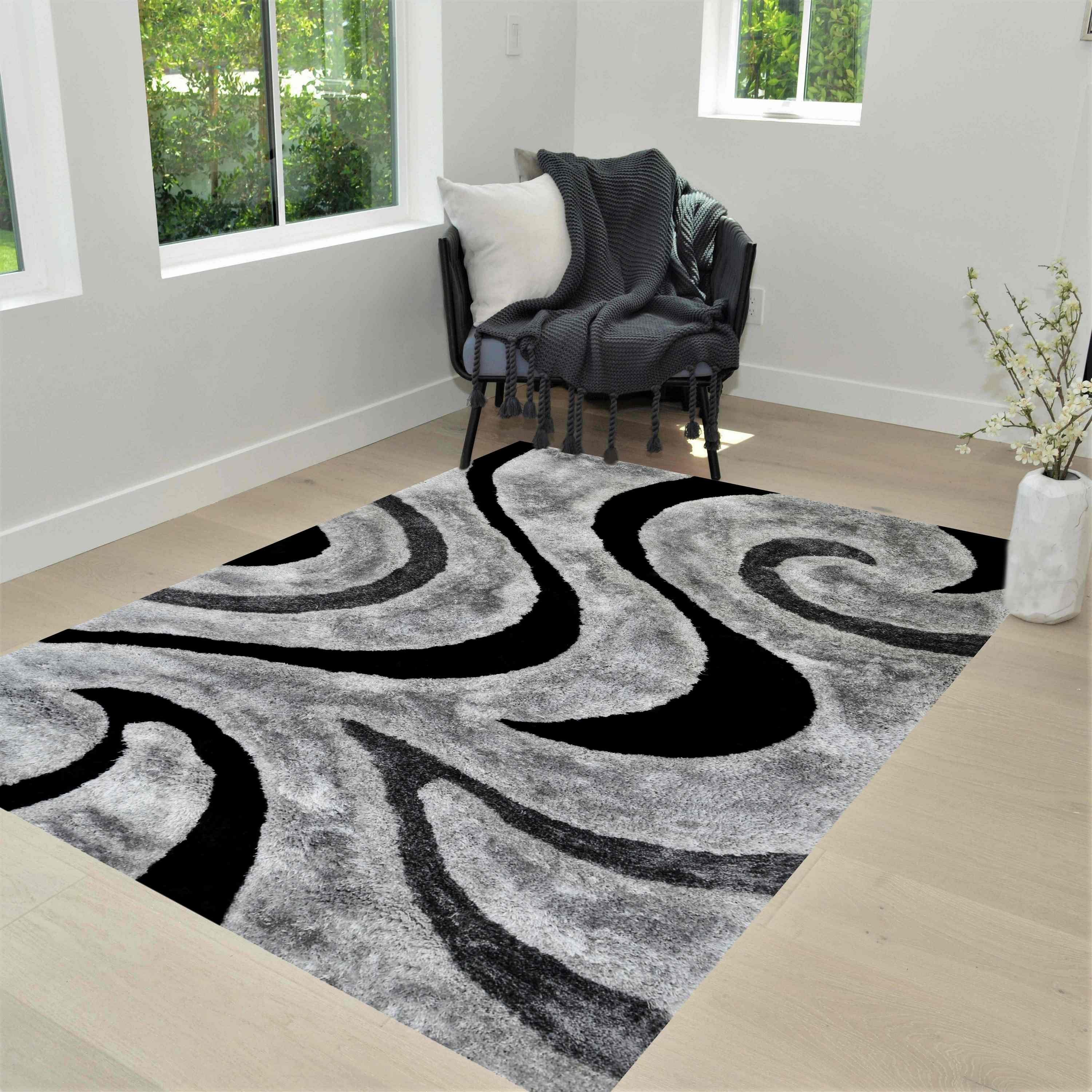 3-D Hand Carved Shaggy Rug #06