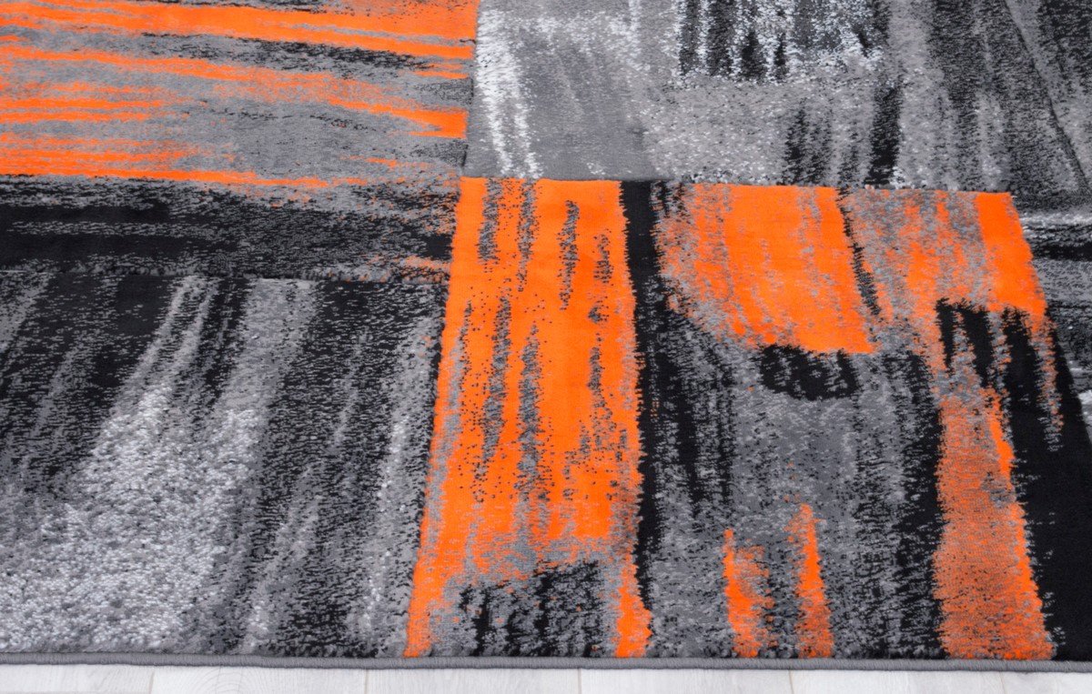 Modern Mixed Brush Color Pattern Area Rug – Various Sizes Available in Gray, Red, Beige, Blue, Lava, Orange, Electric Green, Yellow, Chocolate