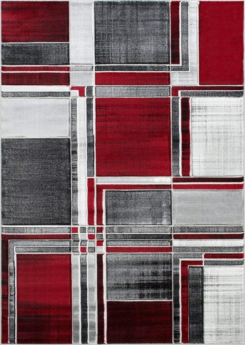 Cubism/Squares Modern Hand Carved Area Rug 15