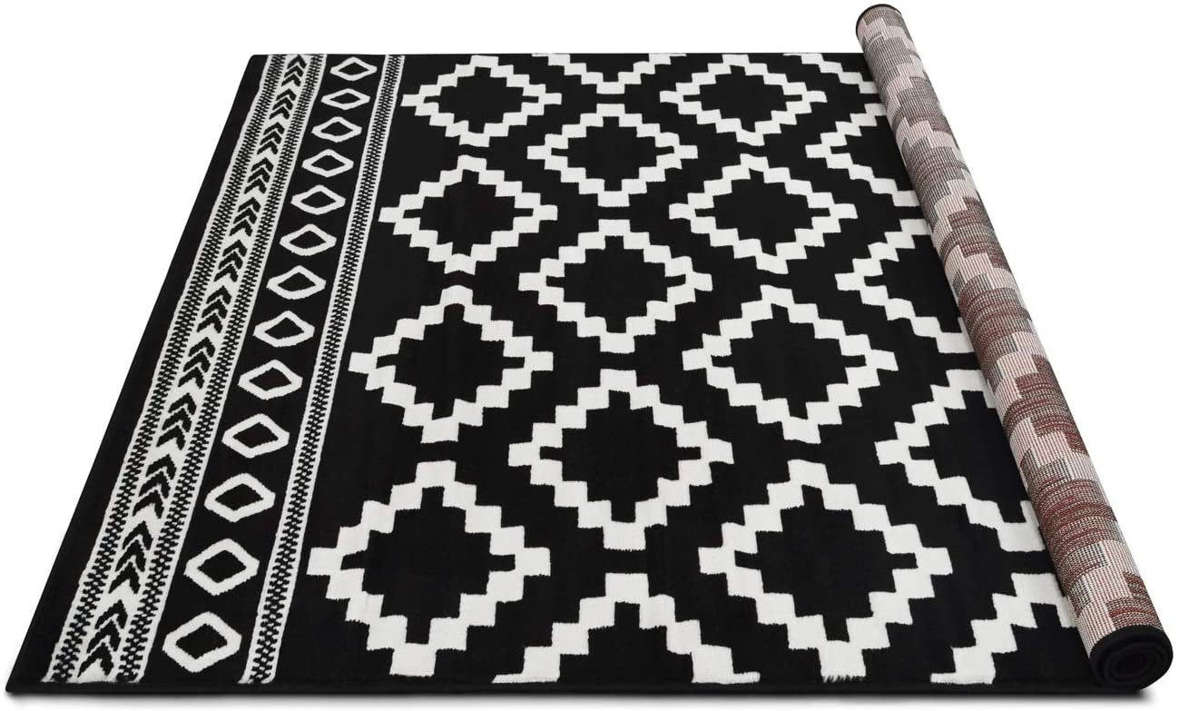 Southwestern Rug for Living Room Antiqued Trellis Black and White Area Rug Boho D????cor Rugs for Bedroom