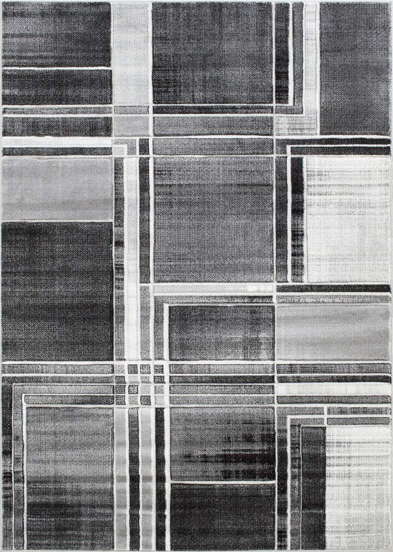 Cubism/Squares Modern Hand Carved Area Rug 15