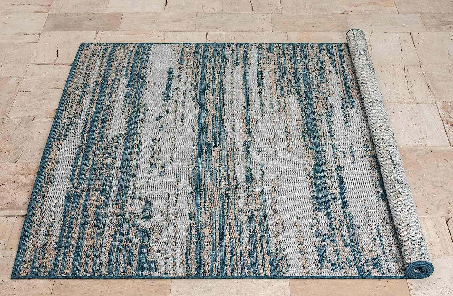 Abstract Outdoor Rug – Waterproof and Fade-Resistant – 5x7 & 8x10 Sizes