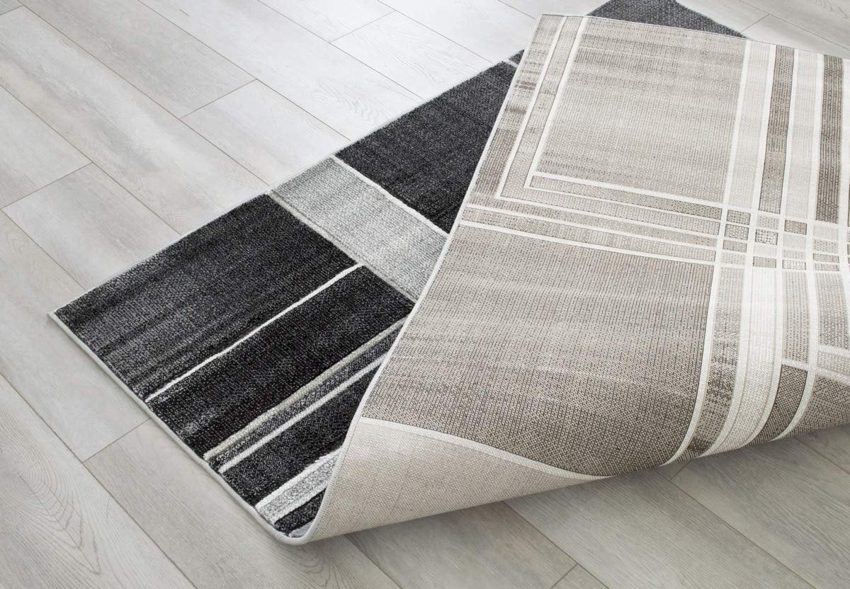 Cubism/Squares Modern Hand Carved Area Rug 15