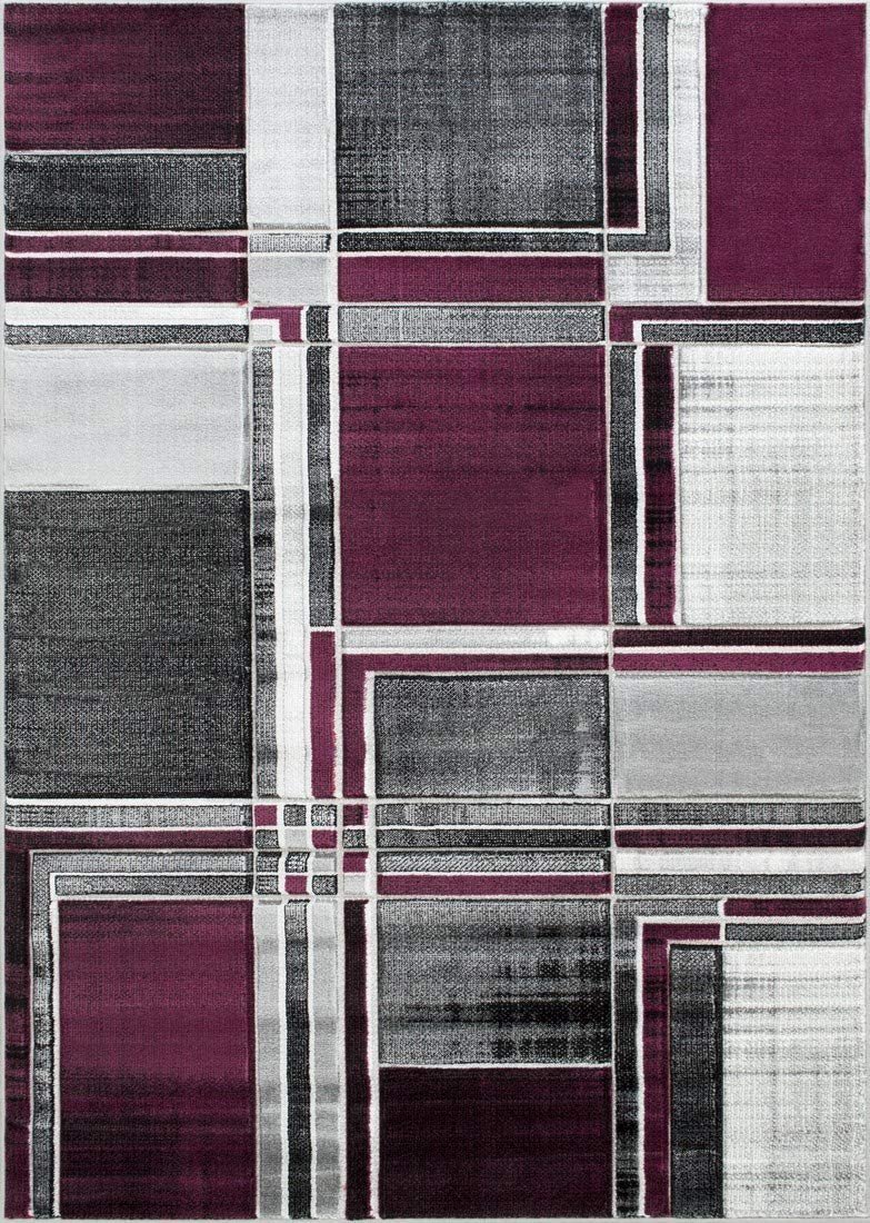 Cubism/Squares Modern Hand Carved Area Rug 15