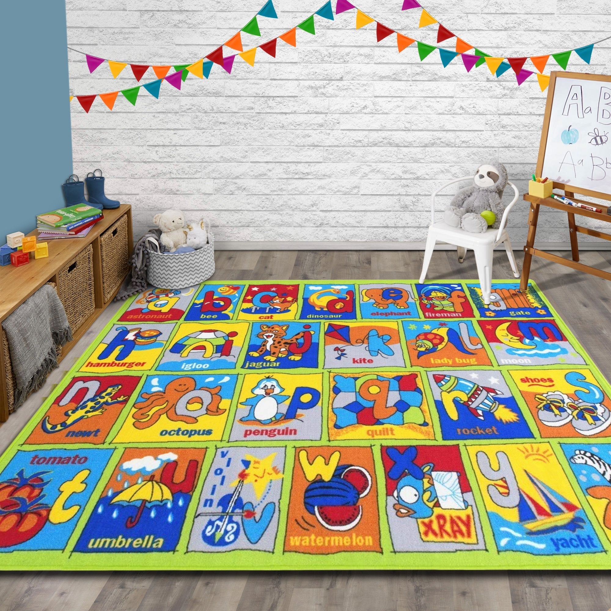 ABC-2 Green Non-Slip Rug