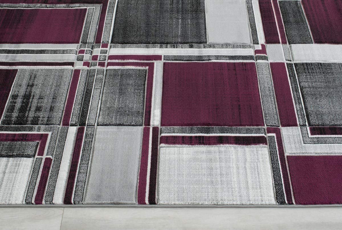 Cubism/Squares Modern Hand Carved Area Rug 15