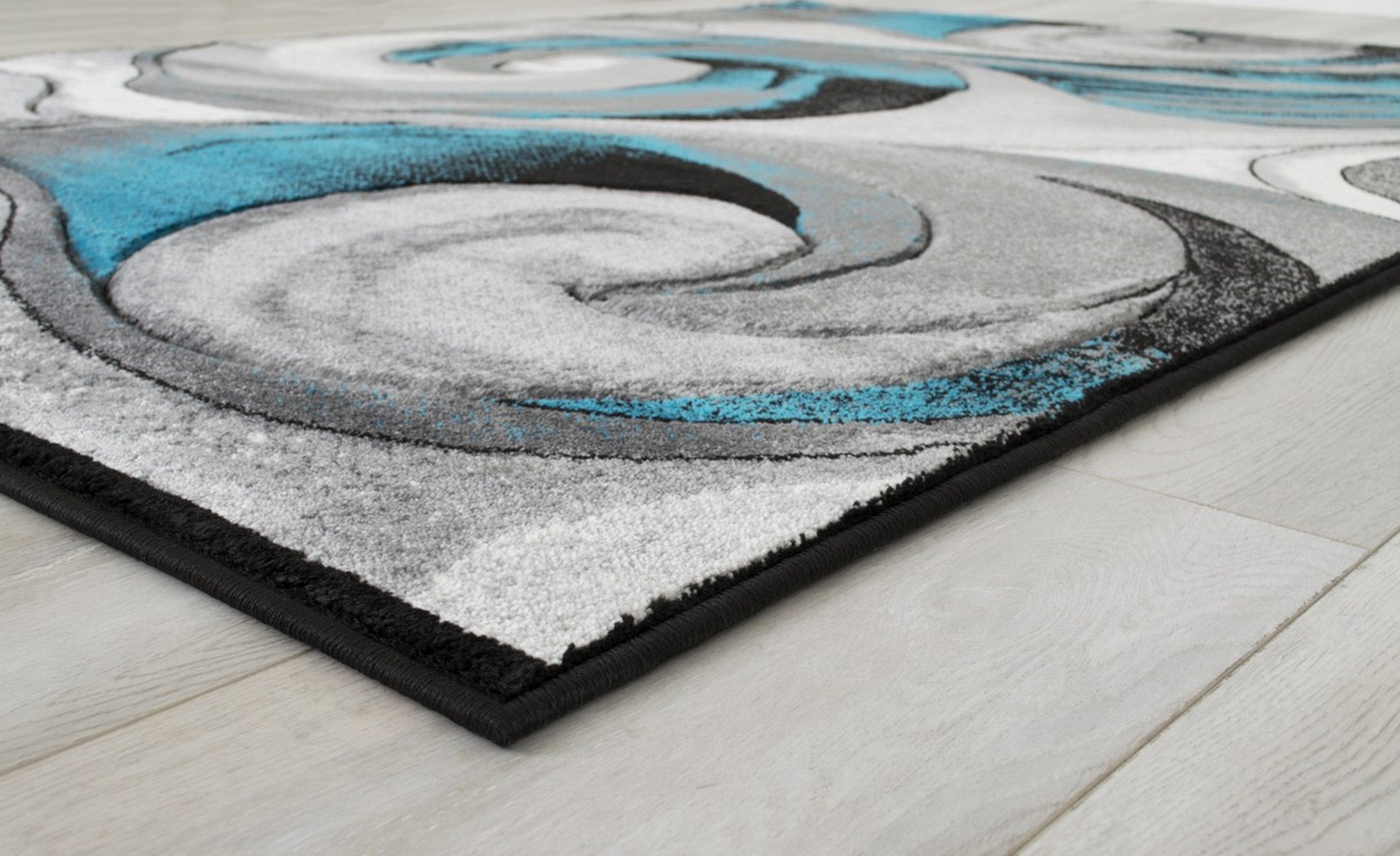 Swirls Abstract Design Hand Carved Rugs #10