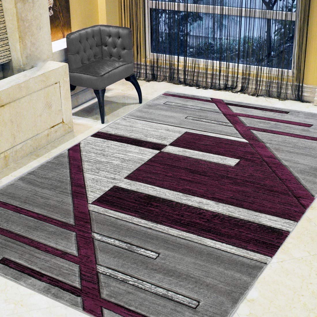Monochromatic Rug/Linier Design Hand Carved 11