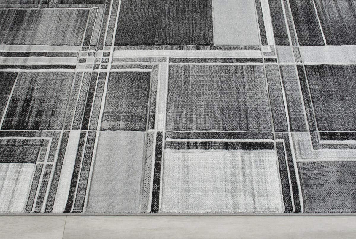 Cubism/Squares Modern Hand Carved Area Rug 15