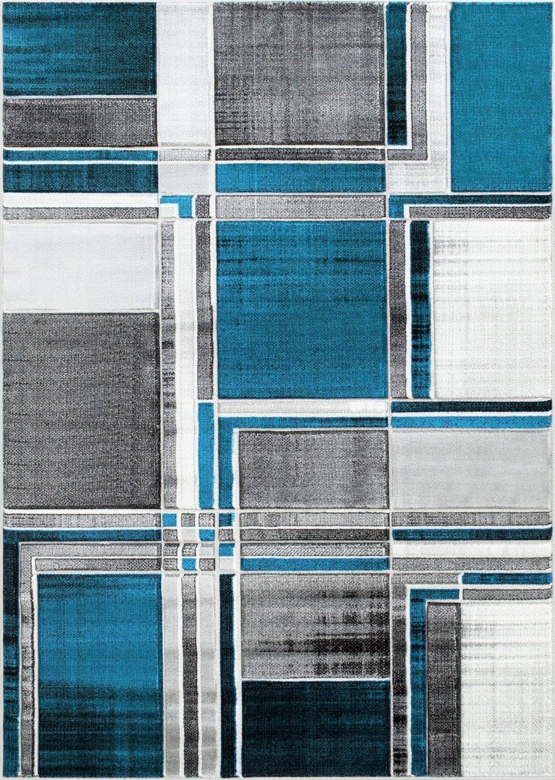 Cubism/Squares Modern Hand Carved Area Rug 15