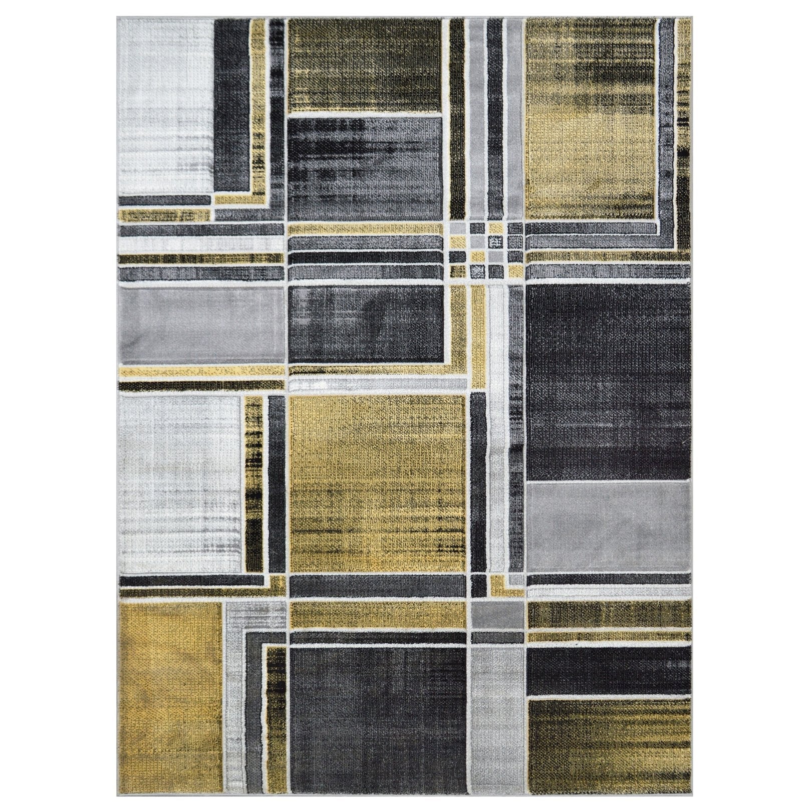 Cubism/Squares Modern Hand Carved Area Rug 15