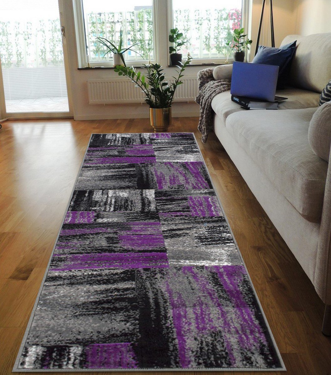 Modern Mixed Brush Color Pattern Area Rug – Various Sizes Available in Gray, Red, Beige, Blue, Lava, Orange, Electric Green, Yellow, Chocolate