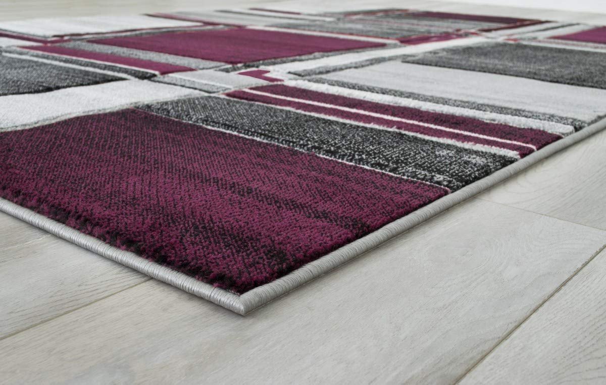 Cubism/Squares Modern Hand Carved Area Rug 15