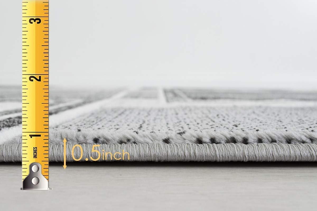 Cubism/Squares Modern Hand Carved Area Rug 15