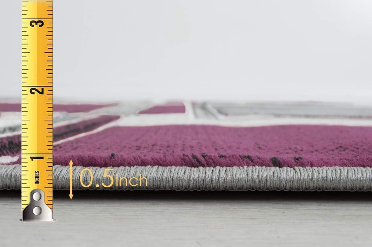 Cubism/Squares Modern Hand Carved Area Rug 15