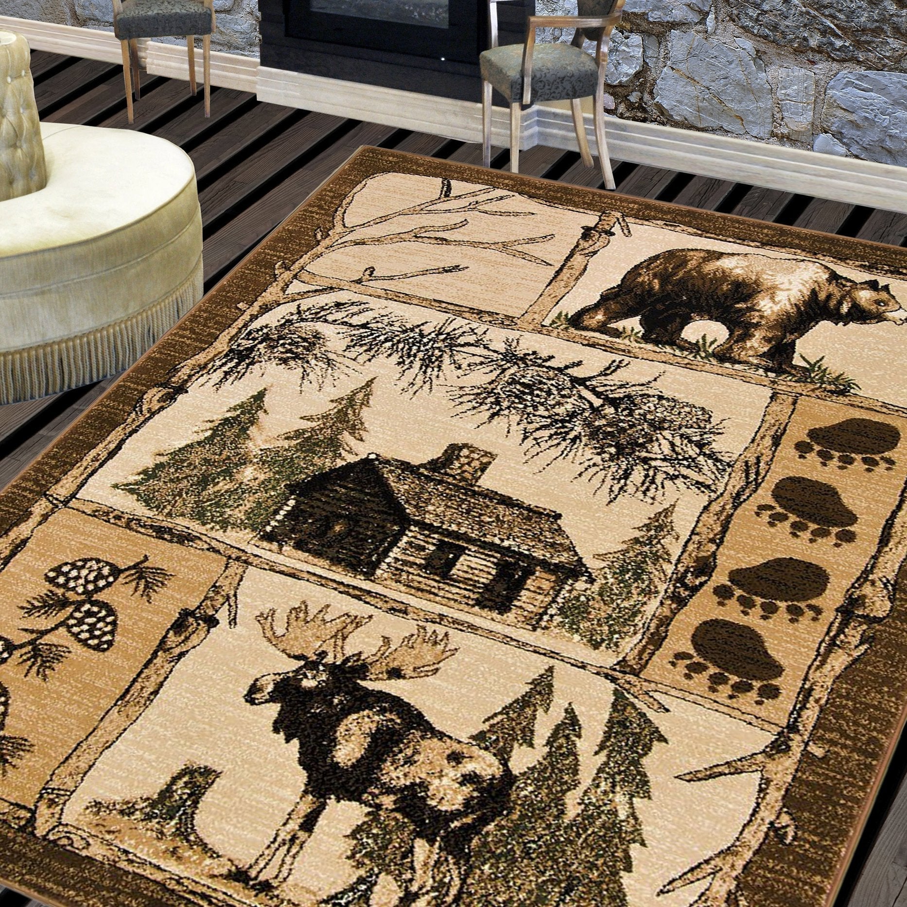 HR Lodge Cabin Area Rugs #62