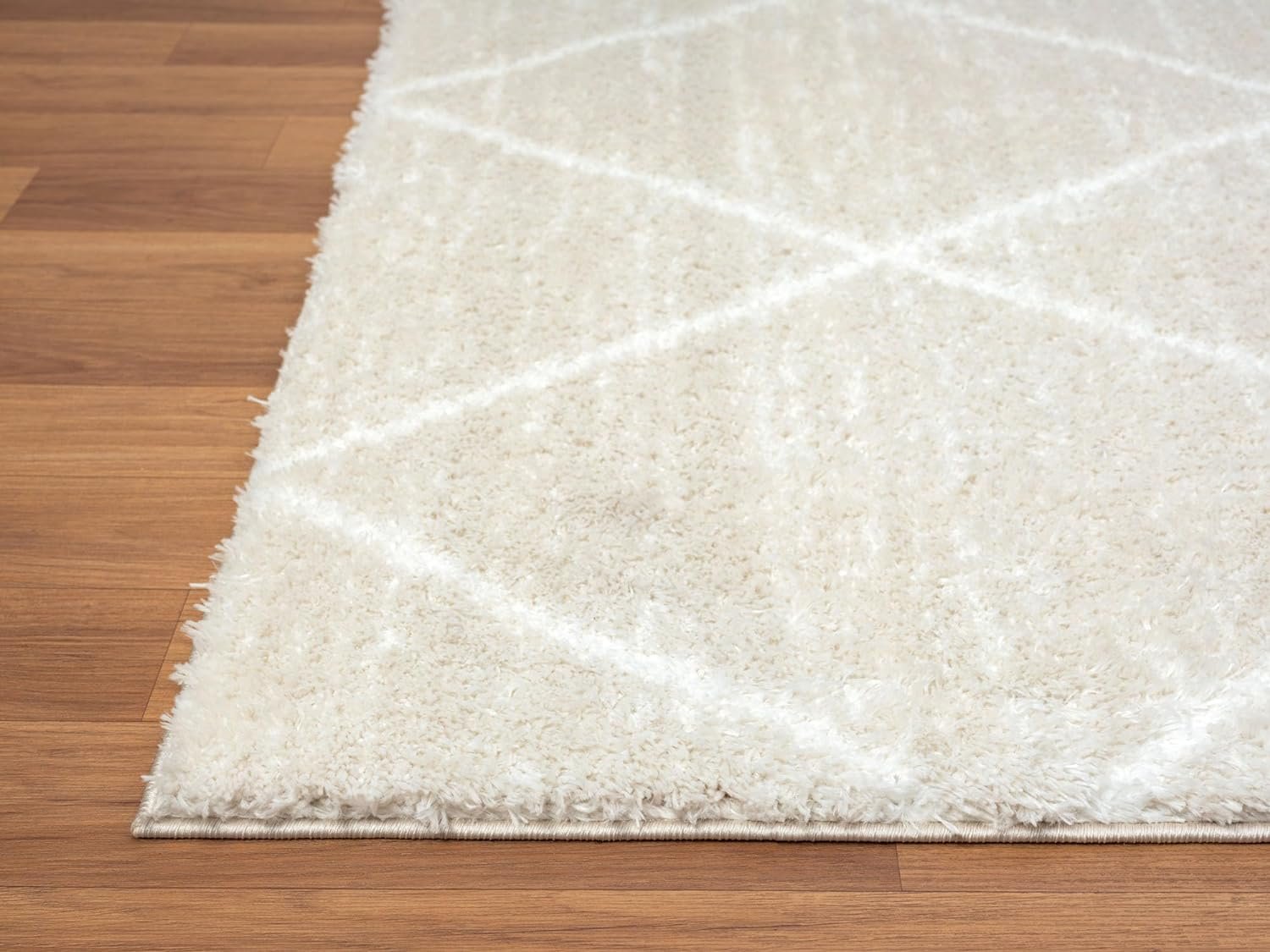 HR Luxurious Moroccan Diamond Shag Rug | Plush 1-Inch-High Pile Soft & Durable Area Rug  #26222