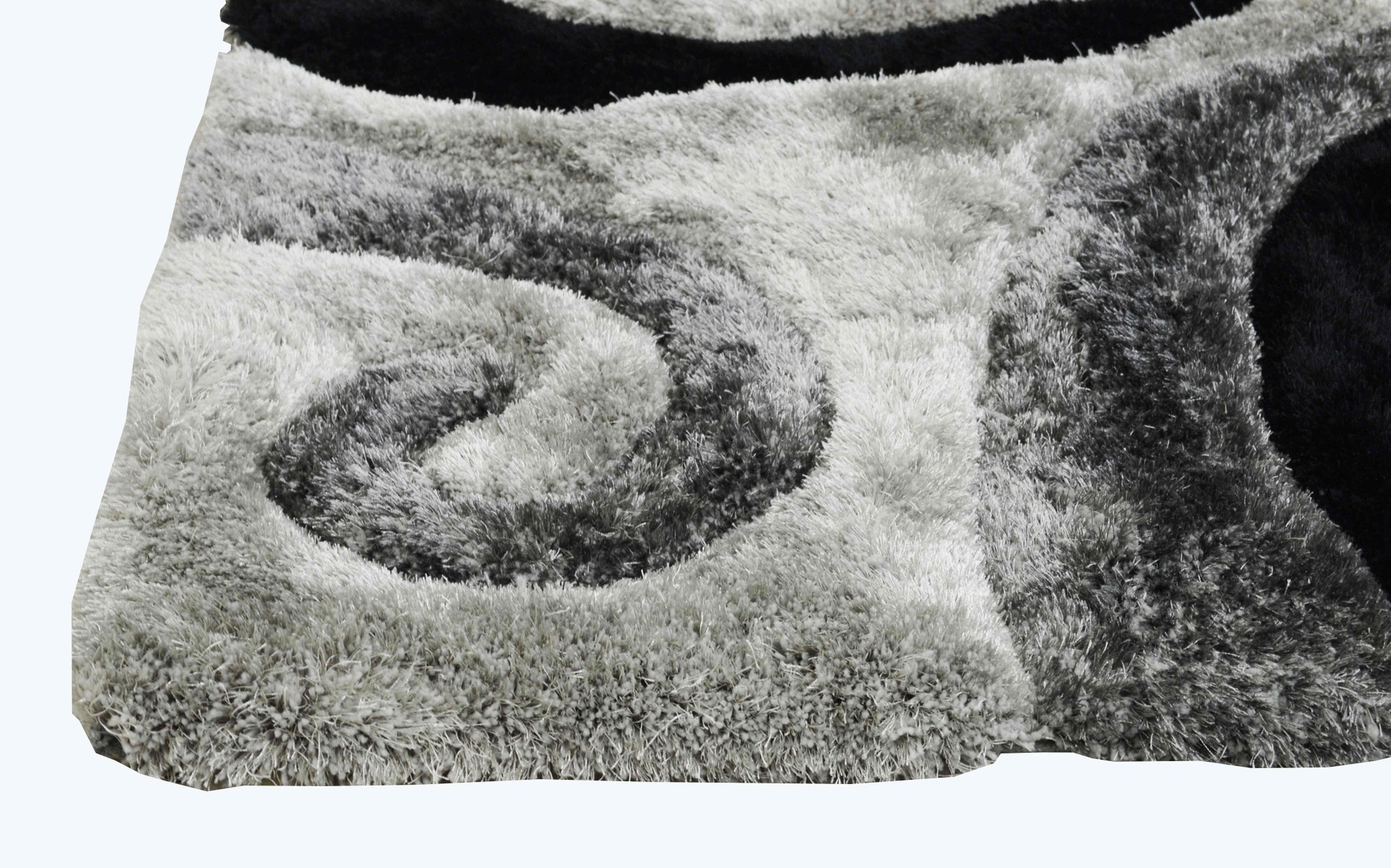 3-D Hand Carved Shaggy Rug - Soft Modern Colors