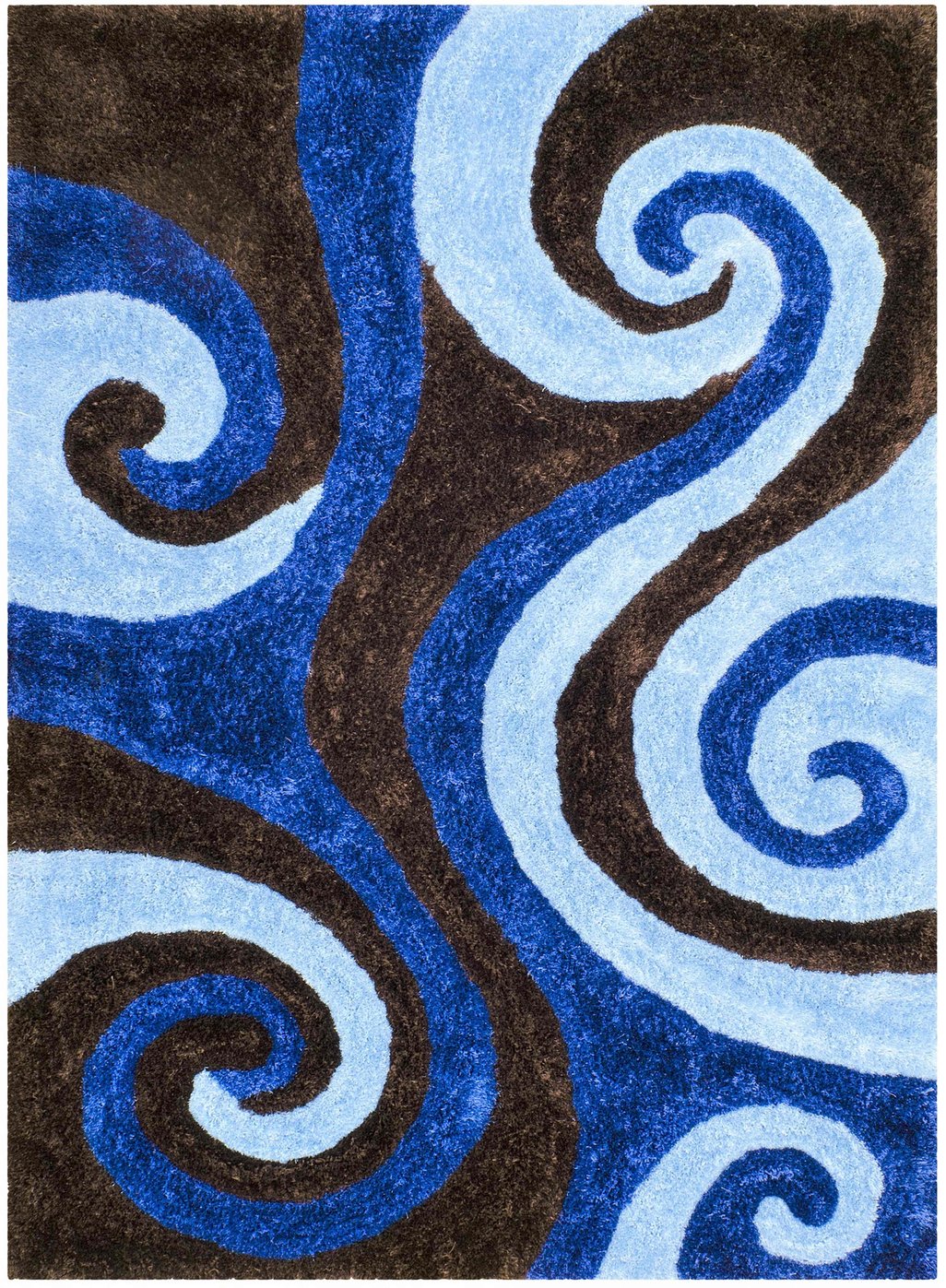 3-D Hand Carved Shaggy Rug - Soft Modern Colors