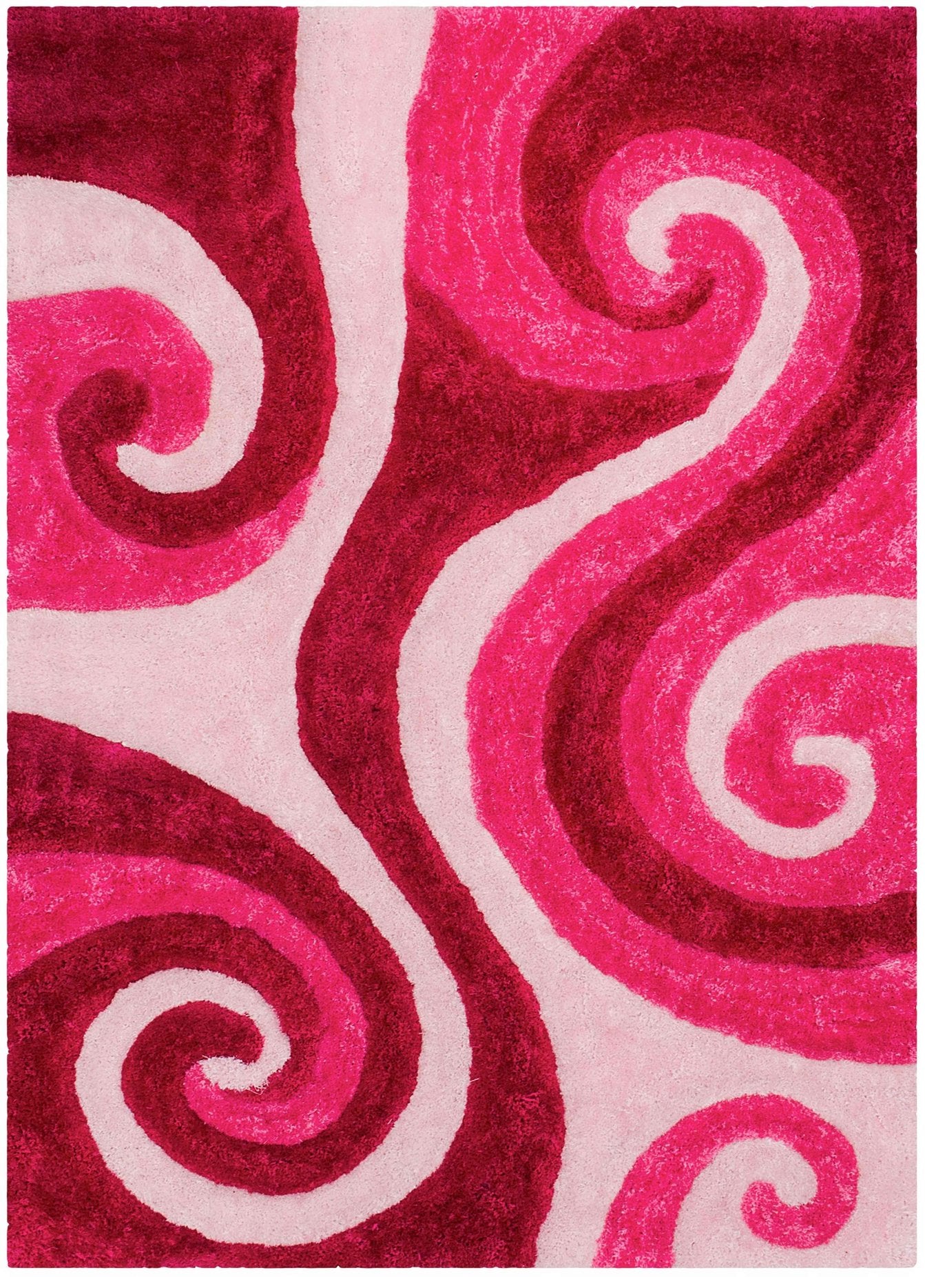 3-D Hand Carved Shaggy Rug - Soft Modern Colors