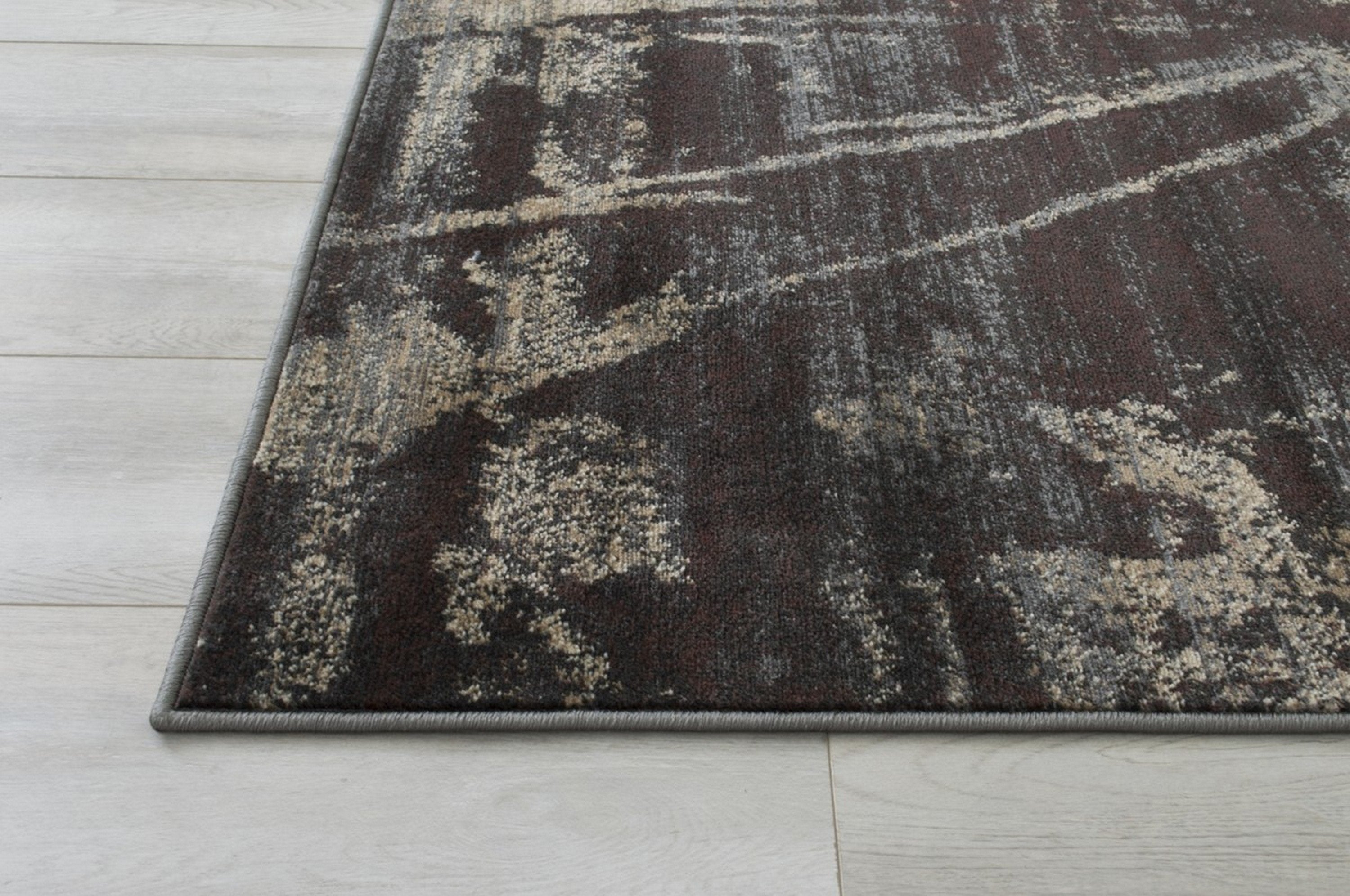 Abstract Splash Pattern Rug - Burgundy, Maroon, and Gold Design