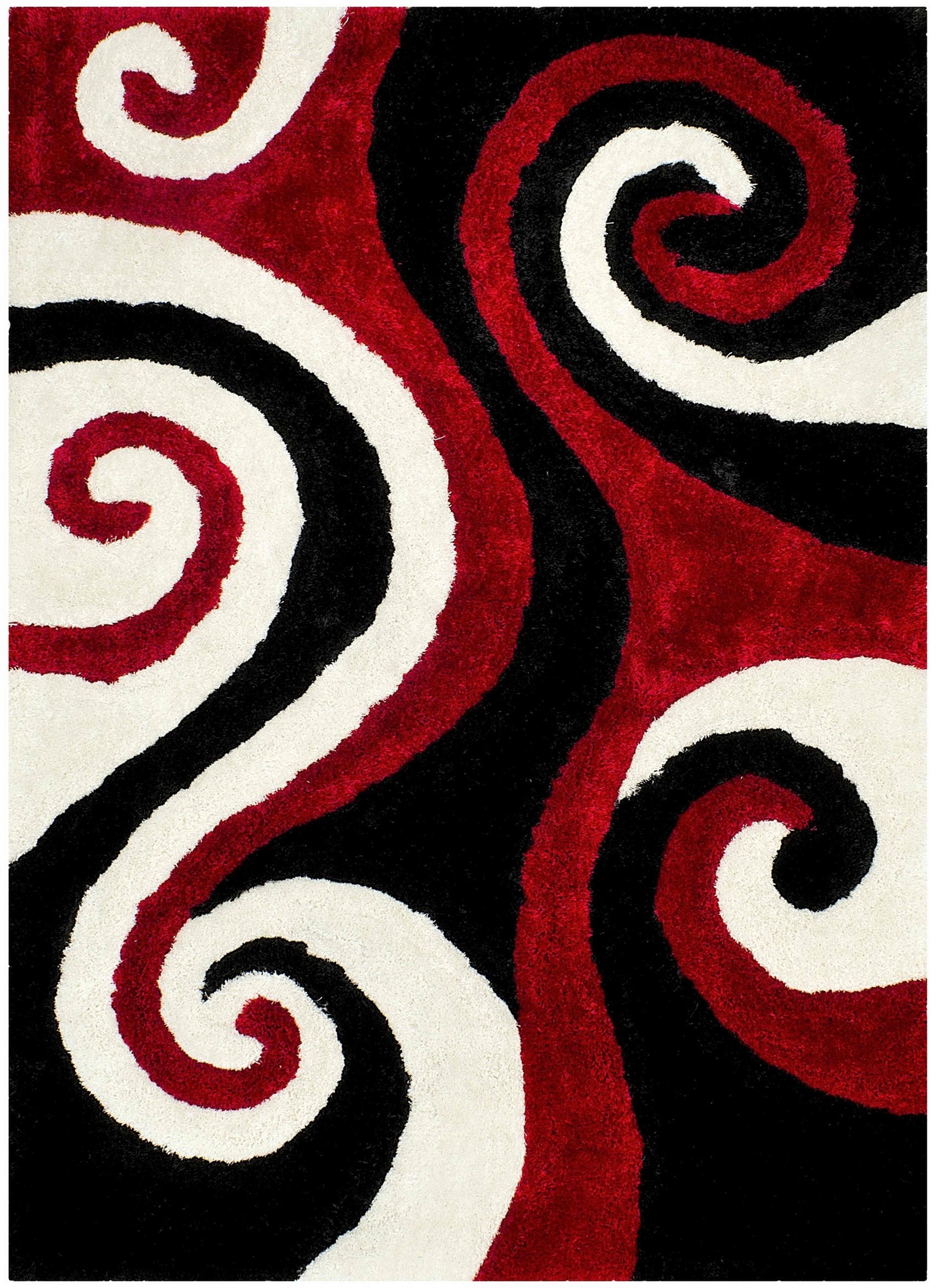 3-D Hand Carved Shaggy Rug - Soft Modern Colors