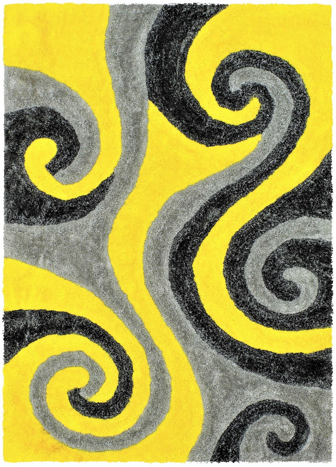 3-D Hand Carved Shaggy Rug - Soft Modern Colors