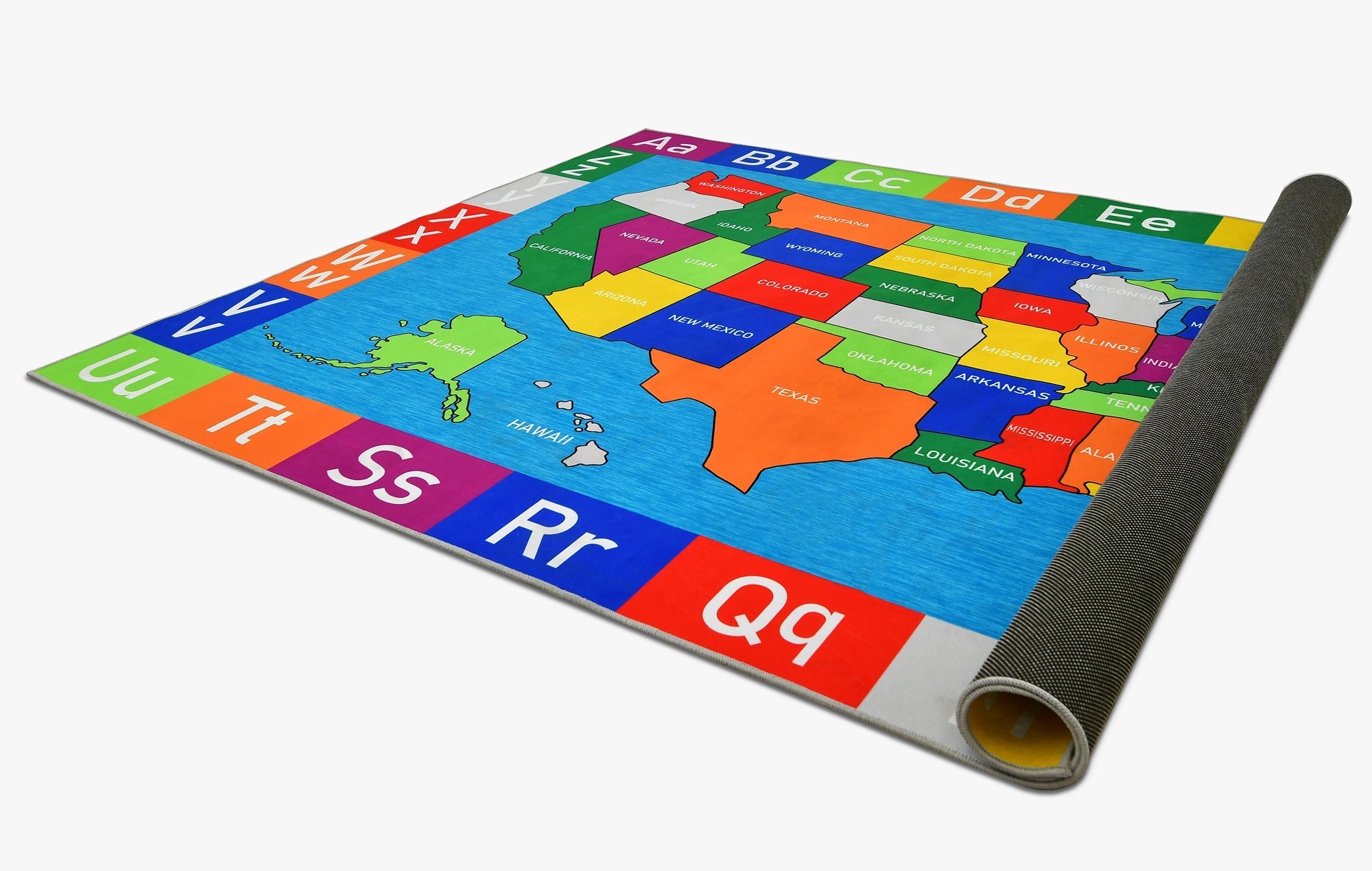HR Premium Non-Slip USA Alphabet Area Rug