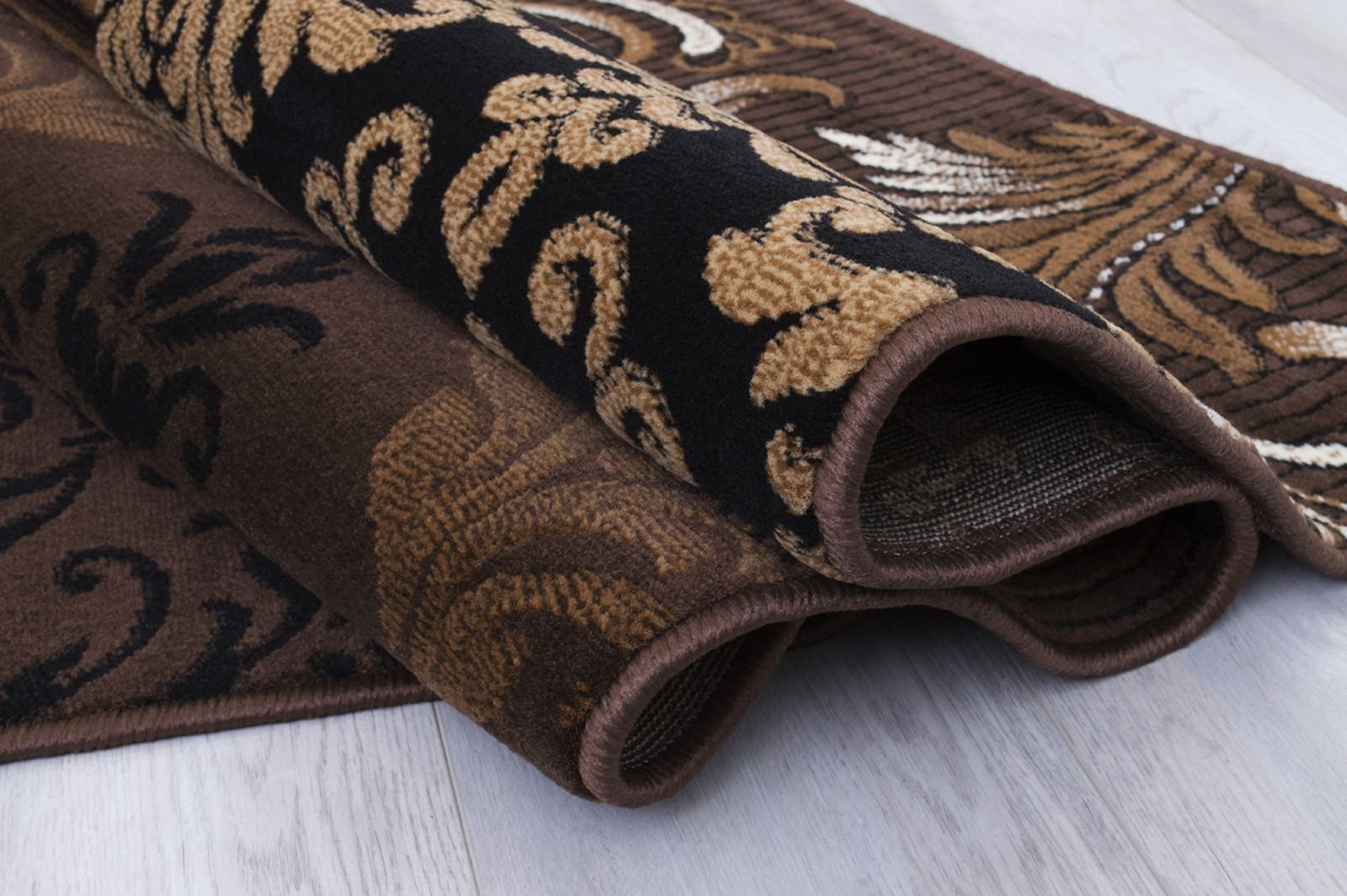 Brown Chocolate Beige Abstract Area Rug Modernpatchwork Pattern Frloral (7'8" X10')