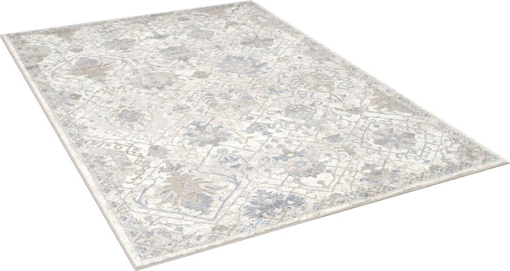 Cream/Gray/Ivory/Beige-Faded, Oriental Distressed