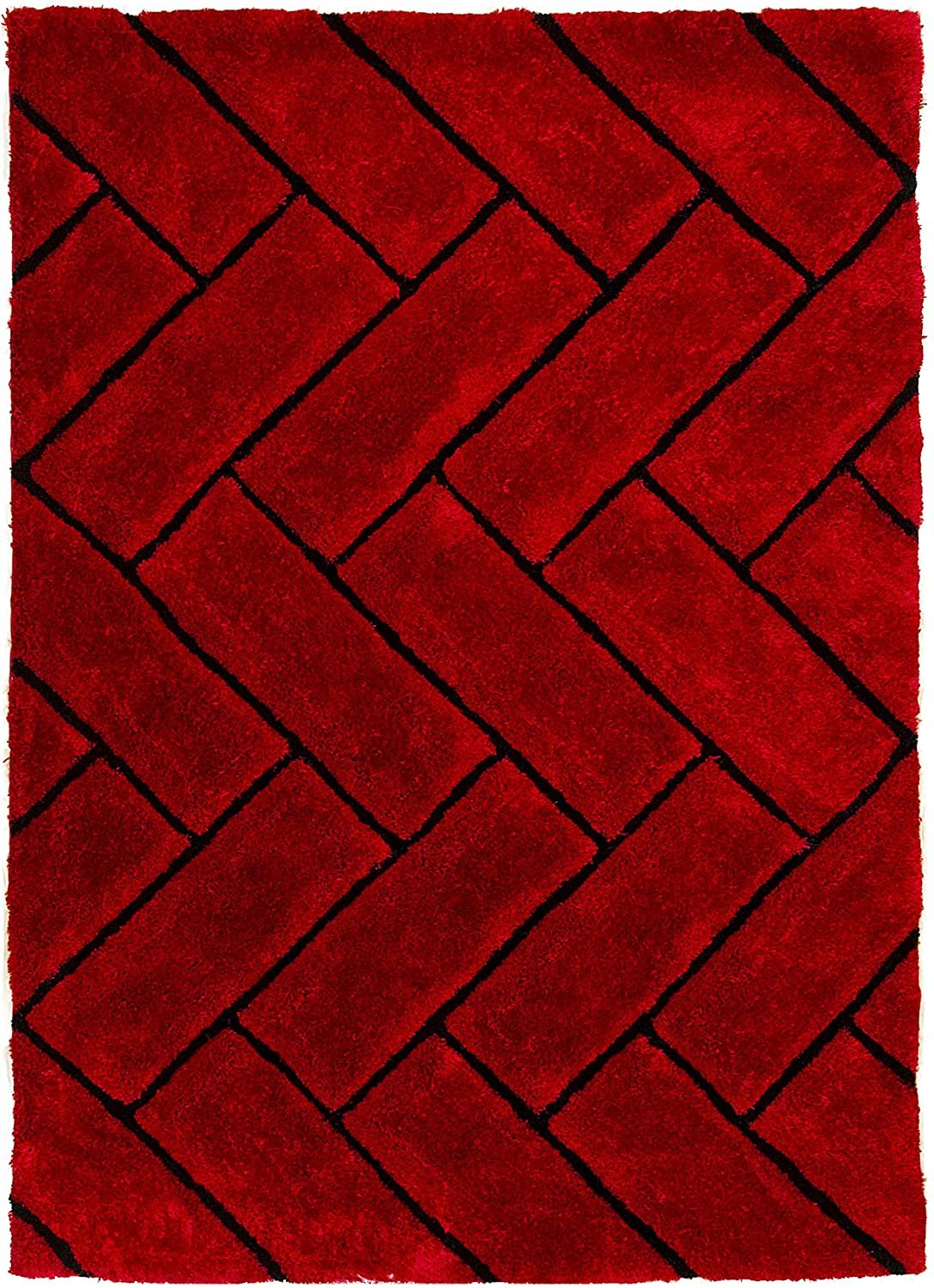 3-D Hand Carved Shaggy Rug - Soft Modern Colors