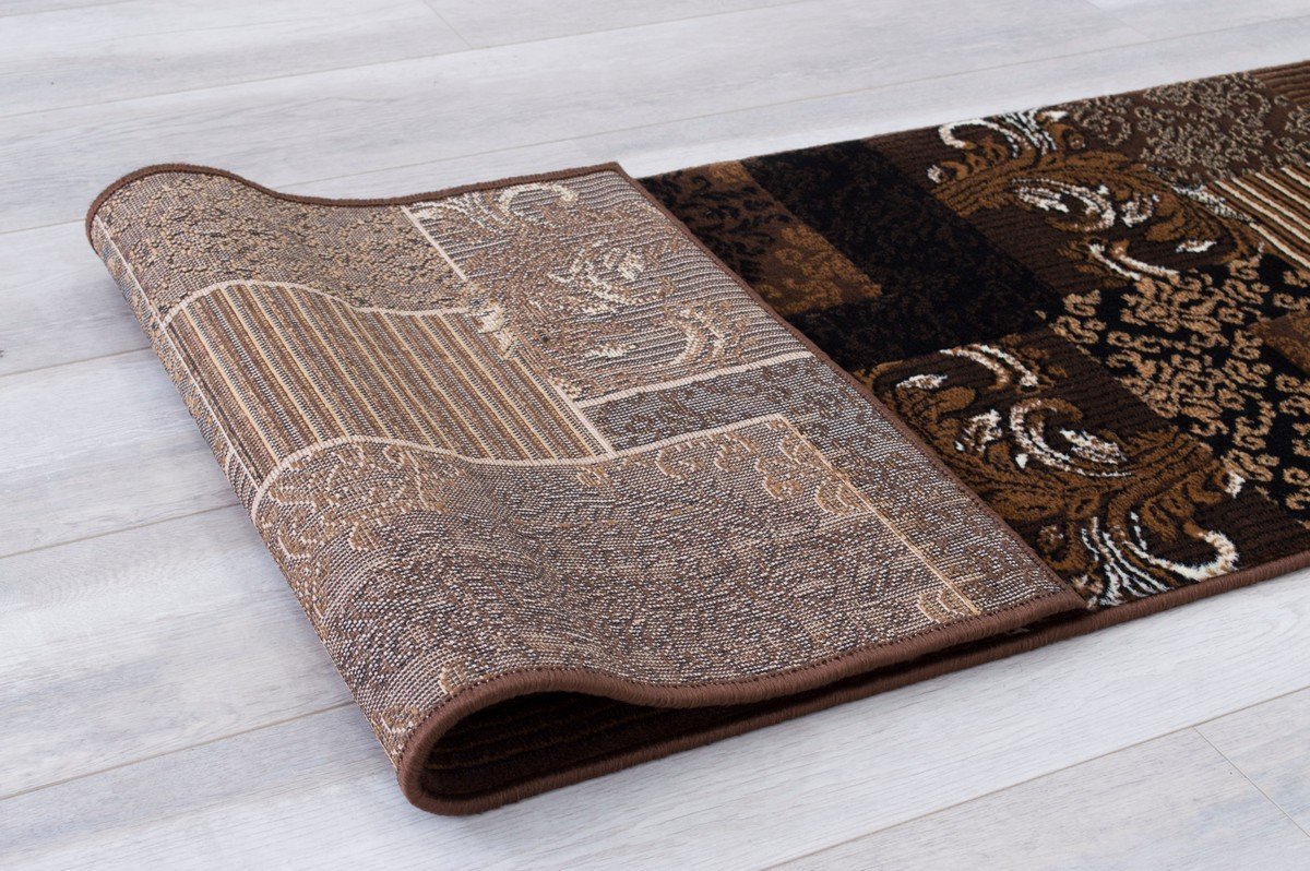 Brown Chocolate Beige Abstract Area Rug Modernpatchwork Pattern Frloral (7'8" X10')