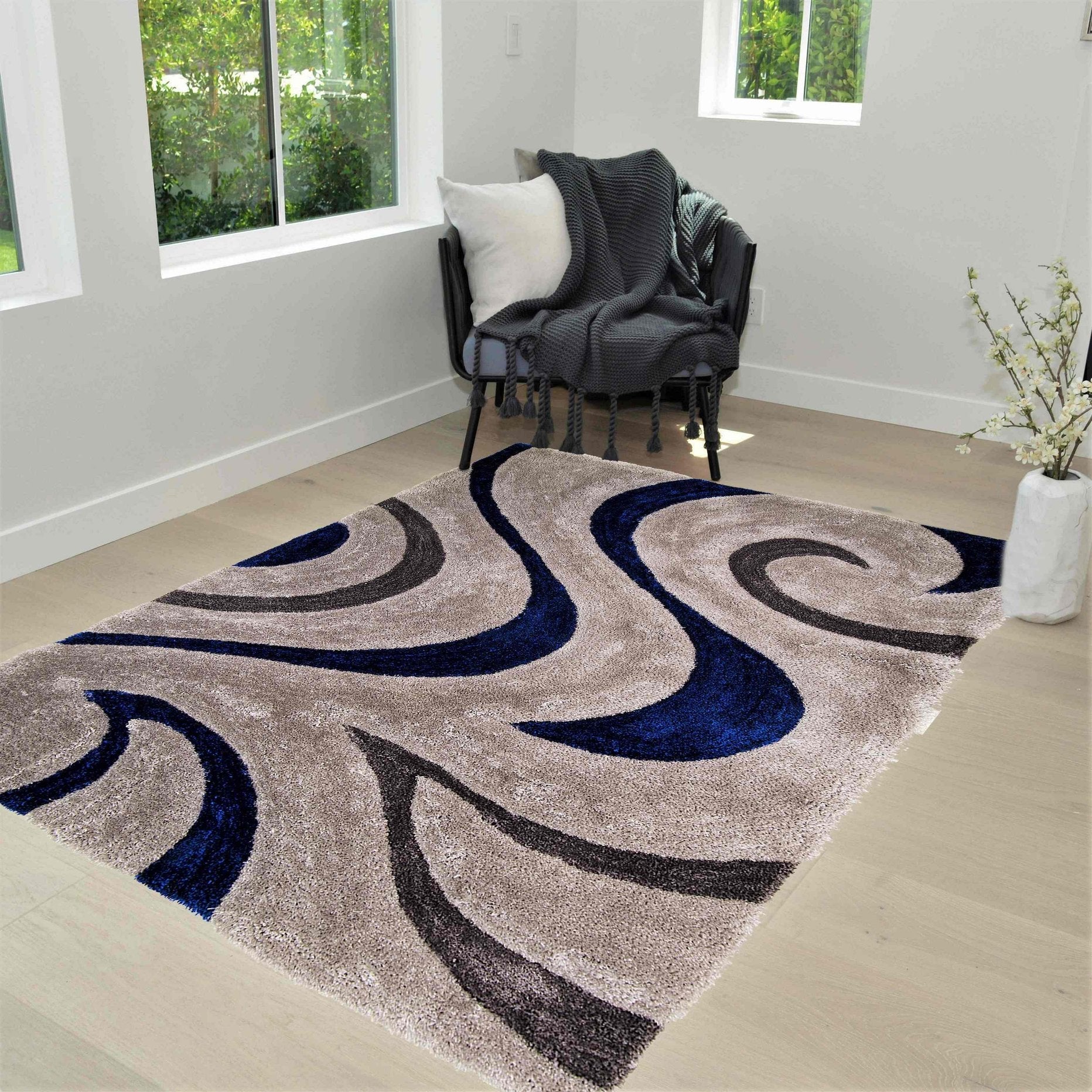3-D Hand Carved Shaggy Rug  #06