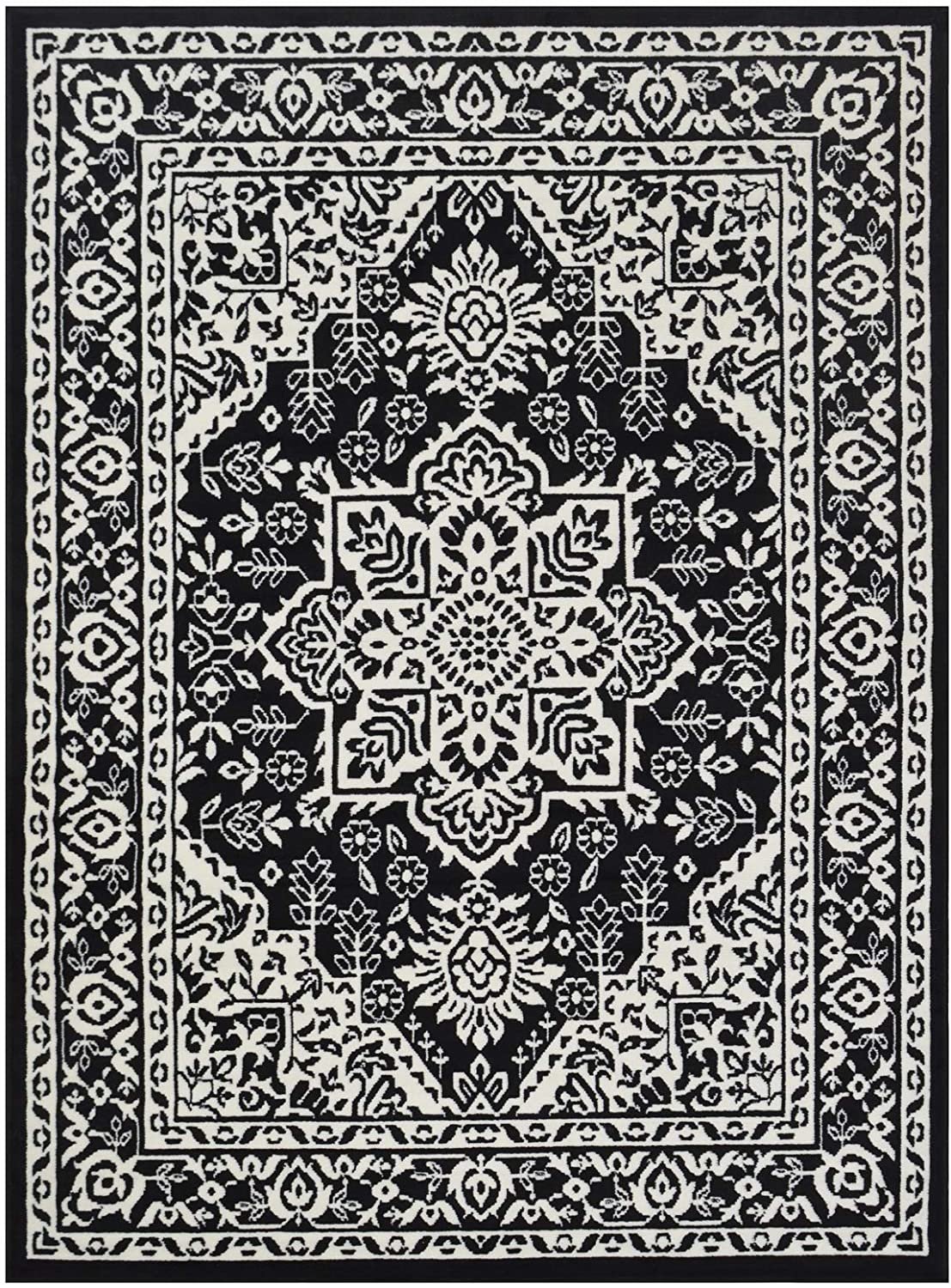 Traditional Rug for Living Room Antiqued Oriental Black and White Area Rug Boho D????cor Rugs for Bedroom
