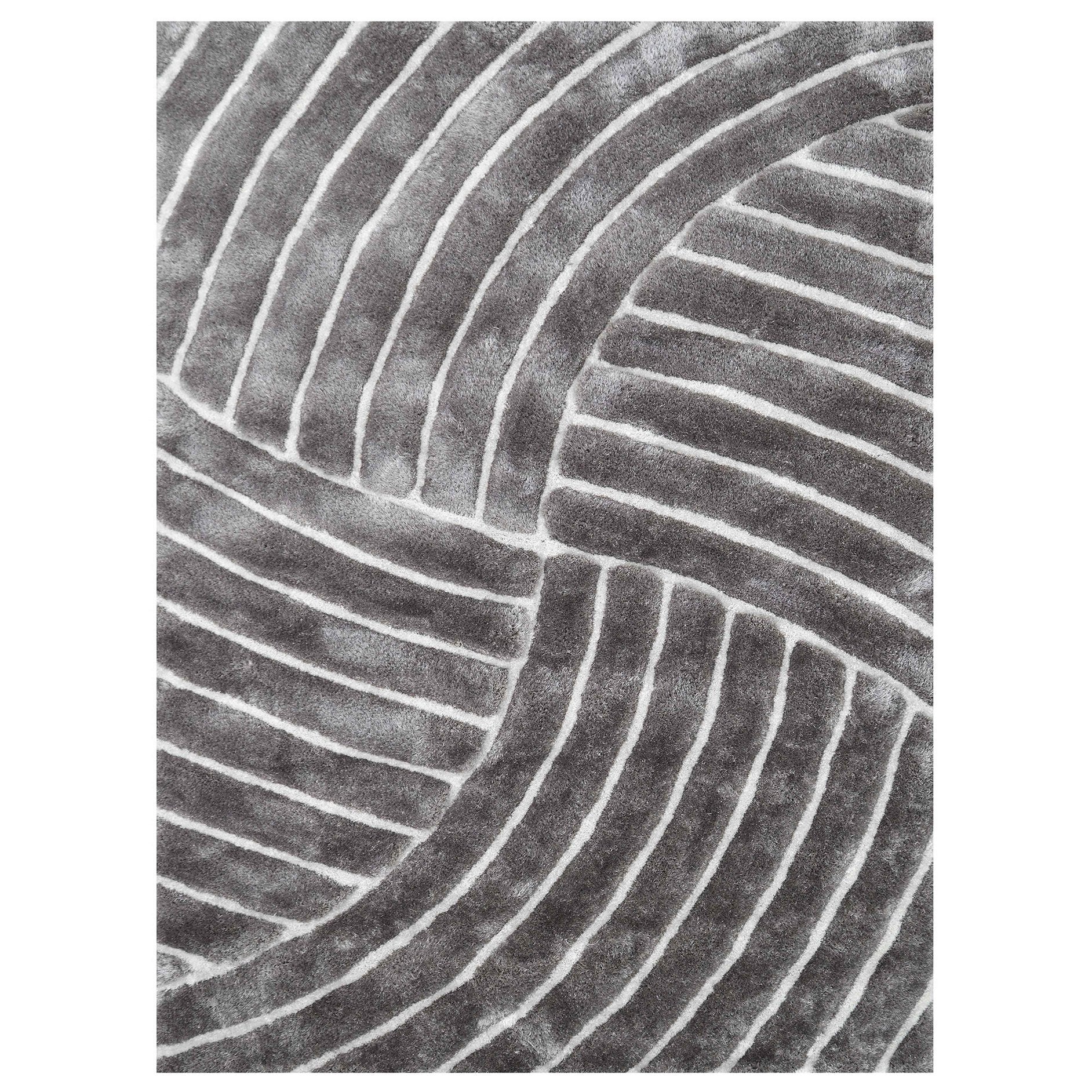 3-D Hand Carved Shaggy Rug - Soft Modern Colors